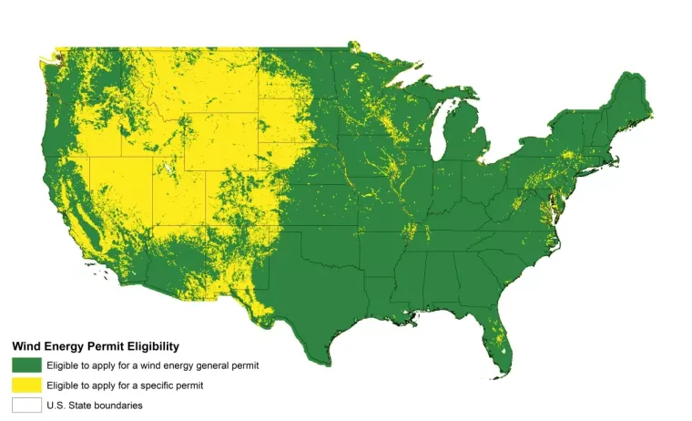 Wind Energy Permit Eligibility, courtesy USFWS