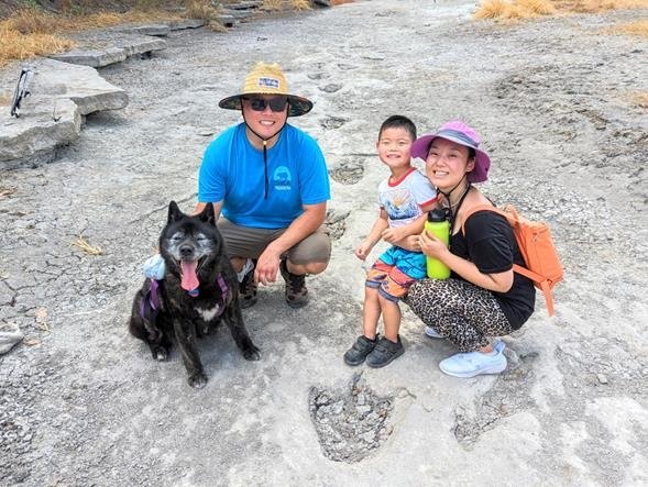 SWCA employee Sunny Lee with his family and dog