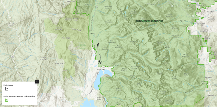 2022 Map Contest Winner by Rachel Johnson. Winning map illustrates the need for the Rocky Mountain National Park to construct new housing destroyed by the East Troublesome Fire.