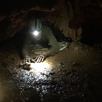 Steve Carothers inside cave